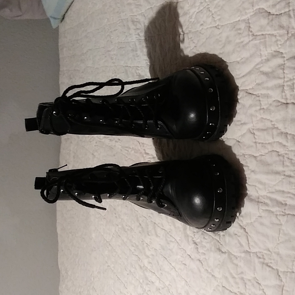 Black combat style boots